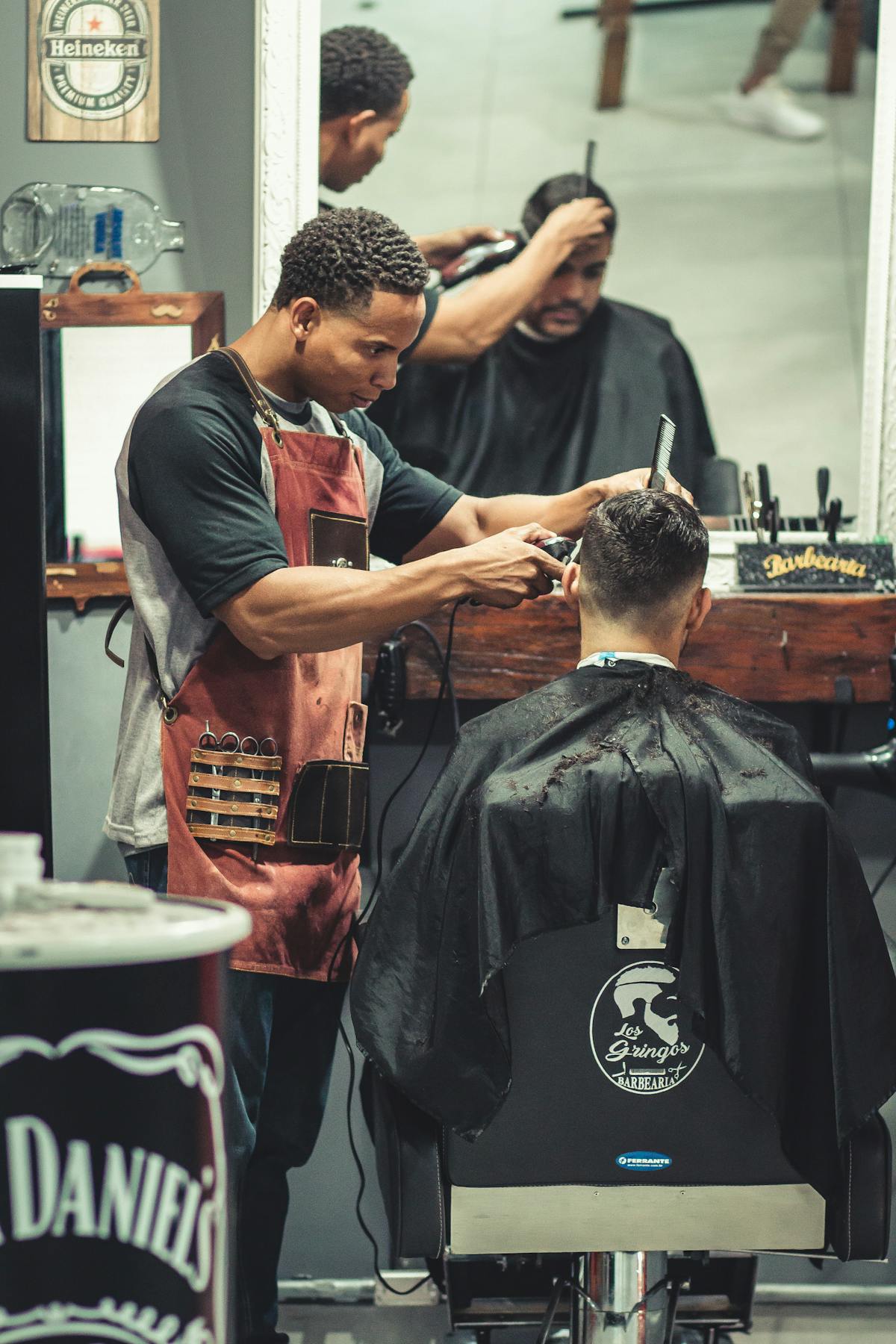Inside Town and Country Barbershop Miami, barber chairs and classic decor